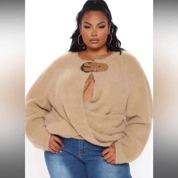 BNWT - Fashion Nova Mocha Winter Sweater size M - Picture 3 of 4